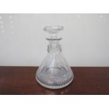 A 19th Century crystal glass ships decanter,