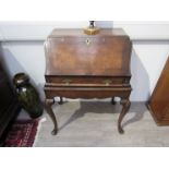 A Queen Anne style walnut ladies bureau,