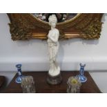 A Victorian style classical sculptured figure semi-nude female on marble base 46cm tall