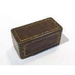 A late Victorian painted metal trinket/snuff box of trunk form with gilded detail