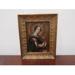 A 17th Century oil on copper depicting mother and child. unsigned or unscribed.