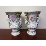 Two large early 20th Century Meissen urn a/f,