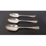 A pair of Samuel Eaton dessert spoons with monogrammed handles,