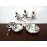 A selection of Indian white metal items,