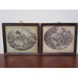 Two 19th Century humorous prints "The Vicious Kicking Donkey & Hold Fast Brother". 15.