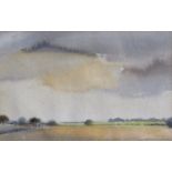 IAN ARMOUR-CHELU (1928-2000) A framed and glazed watercolour 'Evening light near Yoxford' pencil