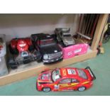 Large scale radio controlled models including Ford pick-up,