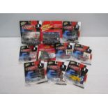 Ten boxed and packaged Johnny Lightning James Bond diecast models including 'Choose Q's Ruse!' and