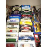 A box of mixed modern boxed diecasts including Lledo