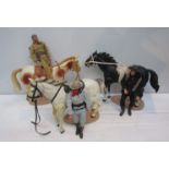 Unboxed Marx dolls and horses, Lone Ranger and horse,