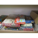 Eigjht boxed jigsaw puzzles etc