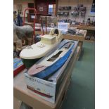 Two part built plastic model boat kits including Billing Bots Zwarte Zee