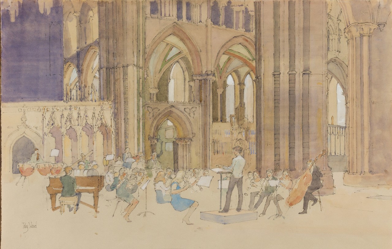 'Concert Rehearsal in Lincoln Cathedral' by Toby Ward NEAC