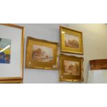 3 framed and glazed rural watercolours signed E Nevil,