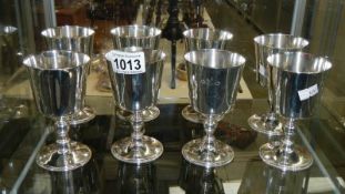 8 silver goblets,