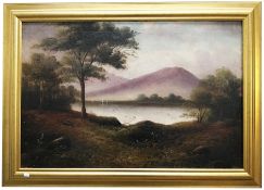 An oil on canvas 'Scottish Loch' signed Cecil A Wallinger,