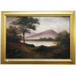 An oil on canvas 'Scottish Loch' signed Cecil A Wallinger,