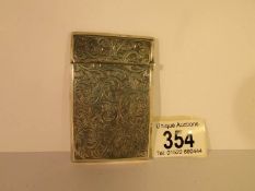 A silver card case, Birmingham 1870.
