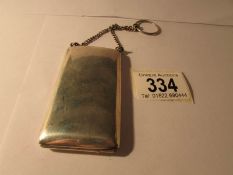 A silver card case, Birmingham 1890, W.H.S.