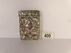 A silver card case, marked sterling,