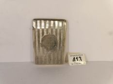 A silver monogrammed card case, Birmingham 1900, W H (Walker & Hall),