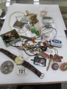 A mixed lot of costume jewellery including silver,
