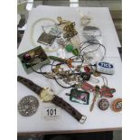 A mixed lot of costume jewellery including silver,