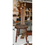 An old oak spinning chair