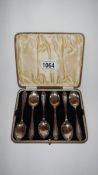 A set of 6 silver tea spoons