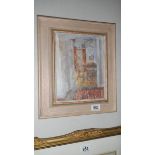 An oil on board 'Walsingham Cottage Interior' signed Janet Goldphin,