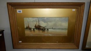 An oil painting on board shipping scene by Henry Valter (1825-1899),