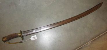 A 17th century horn handled sword, blade length approximately 27.75" / 70.
