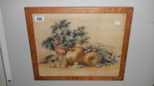 A framed and glazed still life watercolour,