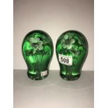 A pair of Victorian glass dumps