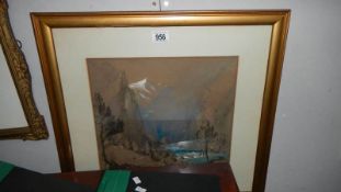 A framed and glazed watercolour 'Norway' by General Sir Michael Biddulph 1888,