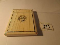 A 19th century monogrammed ivory card case, 10.