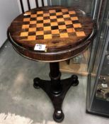 A Regency rosewood chess table