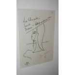 A Jean Cocteau print, titled, stamped and signed in coloured pencil,