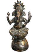 A bronze figure of Hindu God Ganesh