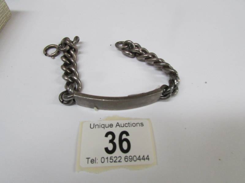 A heavy silver bracelet