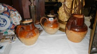 3 Doulton Lambeth harvest jugs