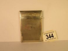A silver card case, Birmingham hall mark,