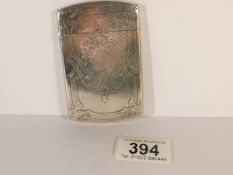 A silver card case with Birmingham hall mark, H.M. 10 x 6.