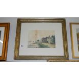 A framed and glazed watercolour 'The Old Red House' Battersea 187?, signed E H Kittoe,