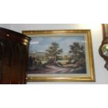 A large framed and glazed rural scene