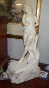 A white marble semi nude figure A/F