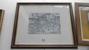 An original signed drawing entitled 'Going Home' by K Myers (follower of L S Lowry)