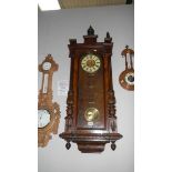 A Victorian mahogany Vienna wall clock