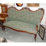 A Victorian mahogany framed double ended chaise longue