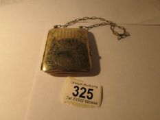 A German silver card/coin case, 9 x 6.